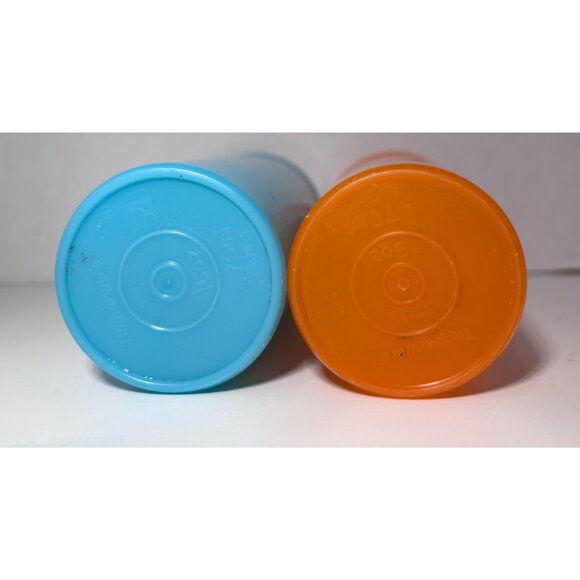 Vintage Tupperware Tumblers Lot of 4 16 Oz Pastel Blue Orange Green - Picture 3 of 8